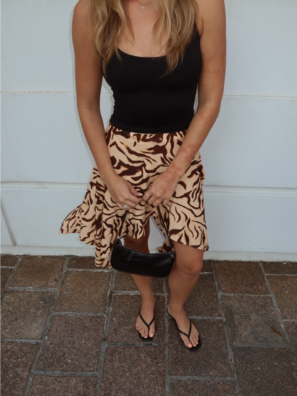 Amazon Beige and Brown Animal Print Circle Skirt
